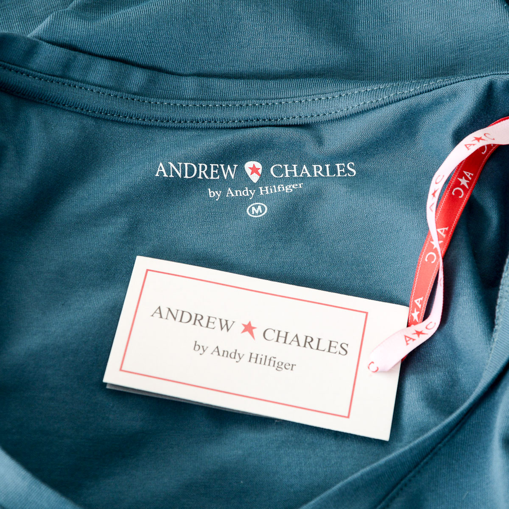 Camiseta Andrew Charles para mujer, manga corta, cuello en V, verde TAPIWA