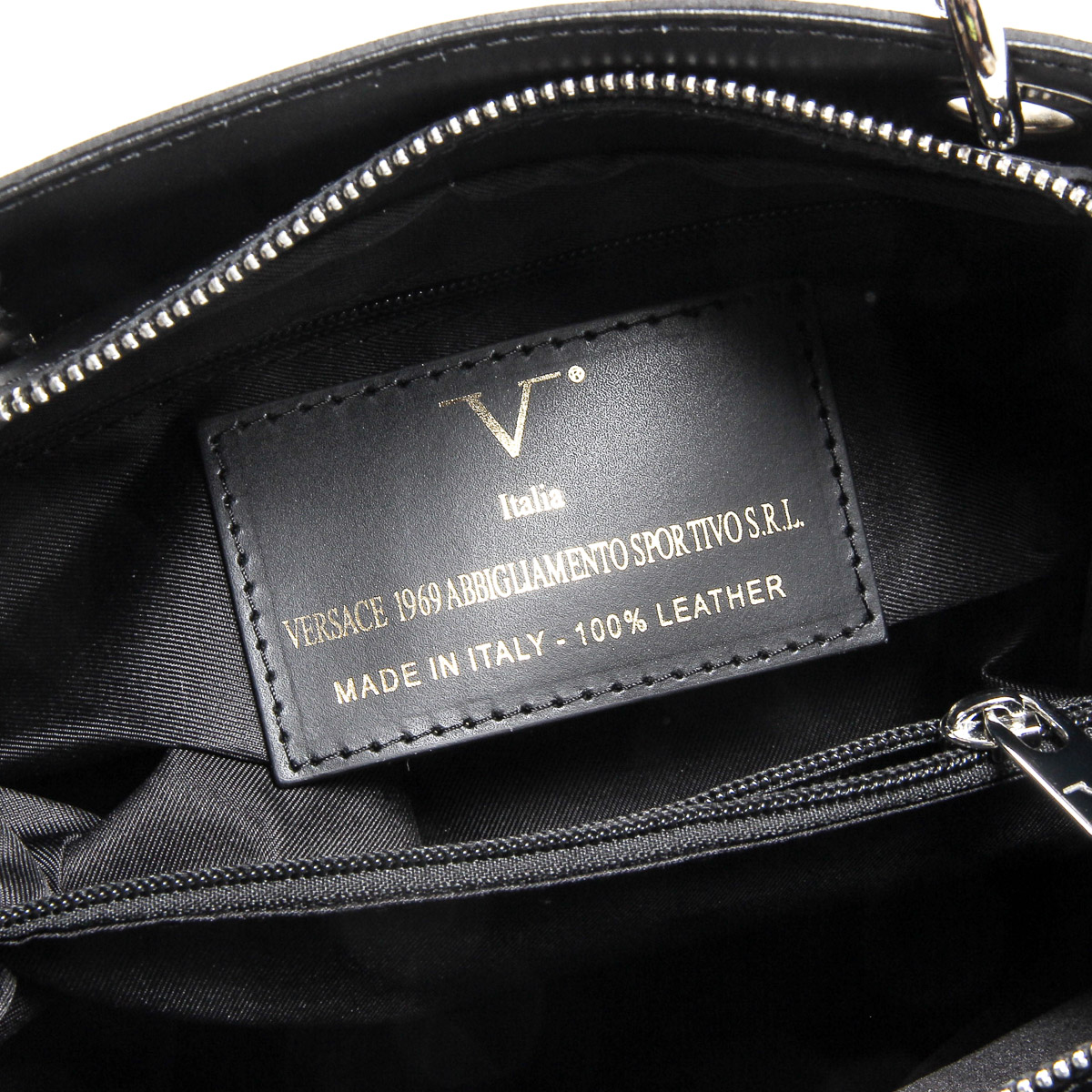 Bolso de mano para mujer V 1969 Italia V004-S RUGA NERO