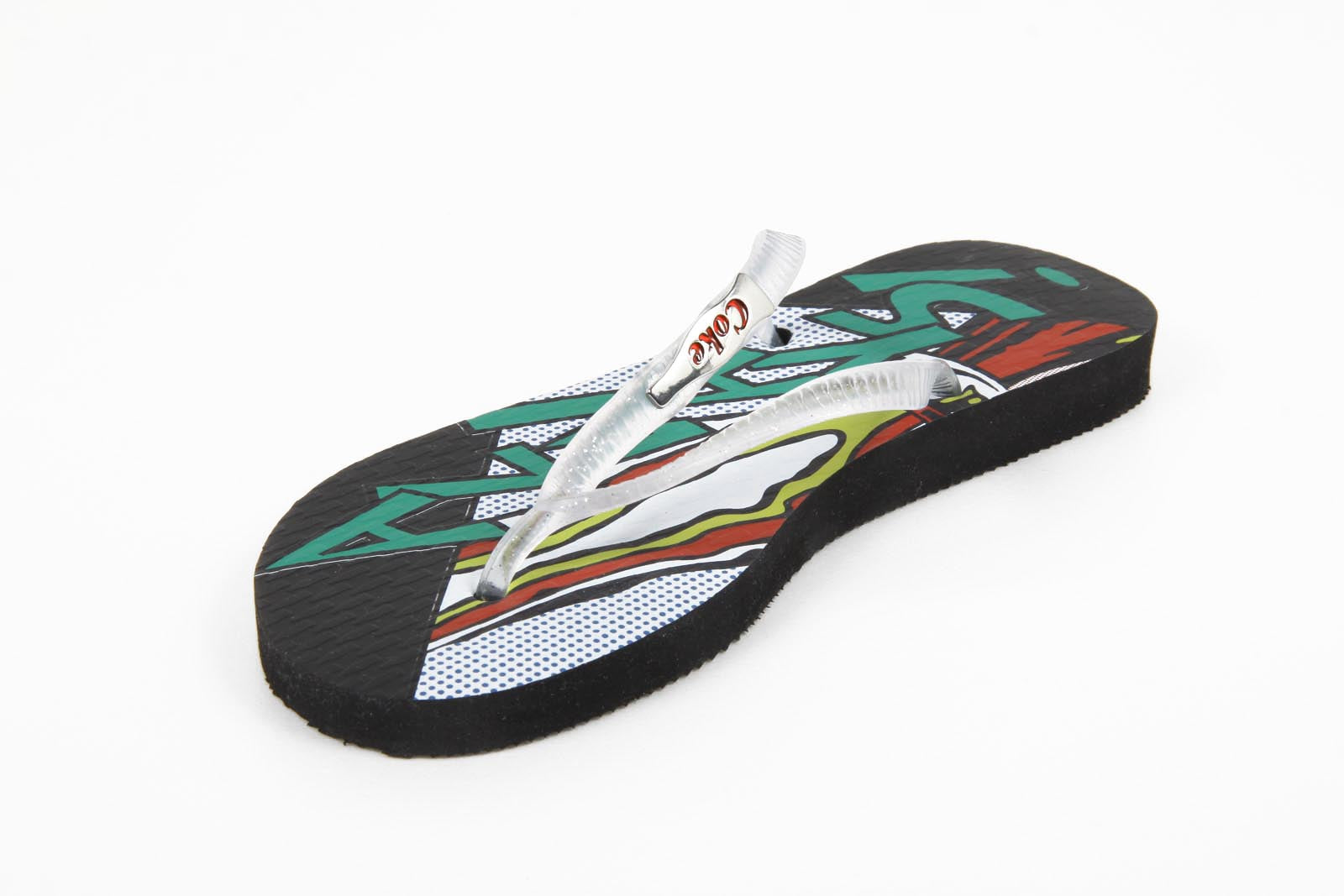 Chanclas Coca Cola para mujer CCA0591 POP ART GARRAFA GIRLS NEGRO