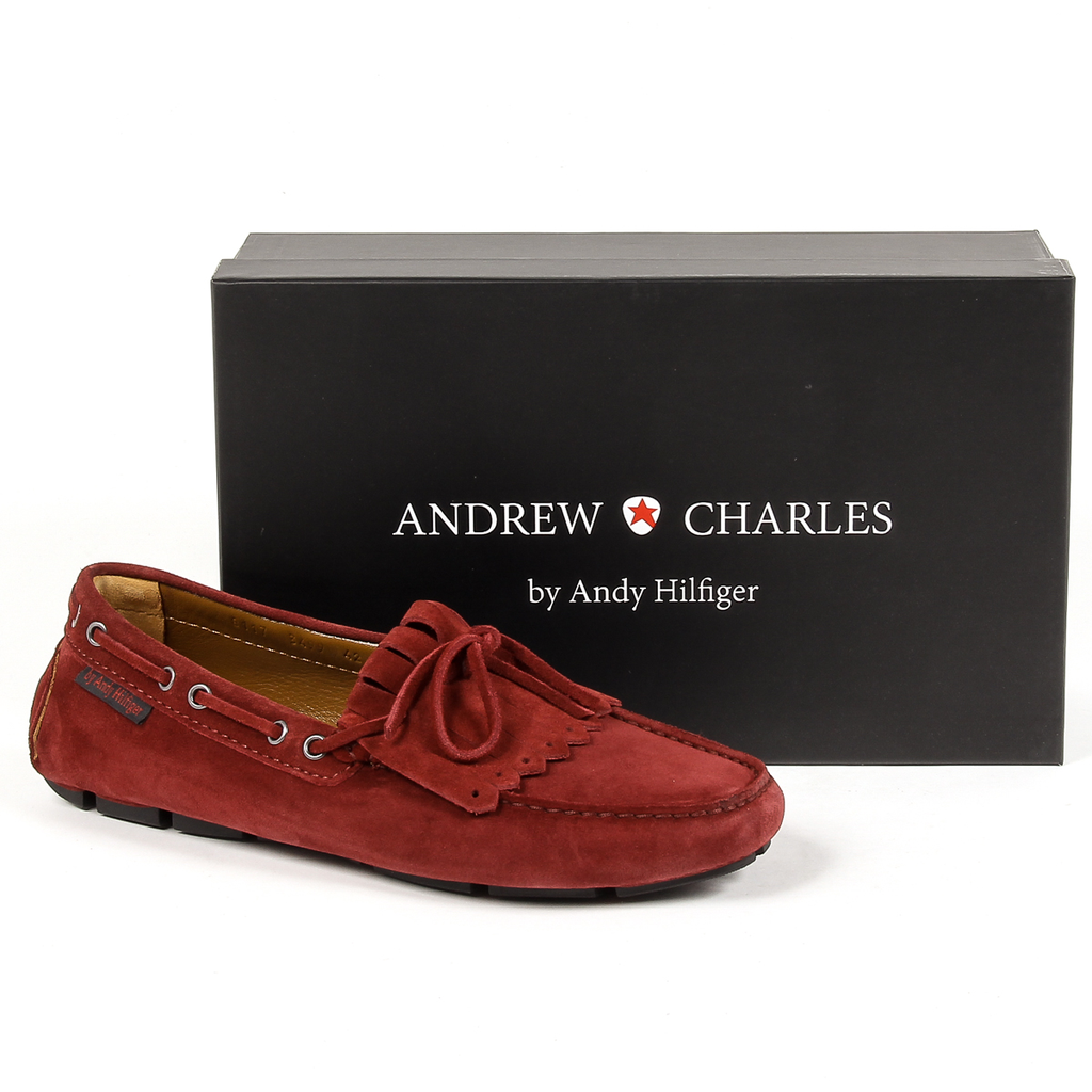 Mocasín Andrew Charles para hombre, color rojo JETT