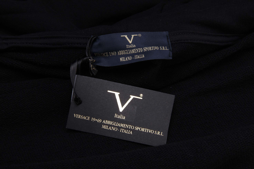 Sudadera con capucha y cremallera V 1969 Italia para hombre, ART. 4468 NEGRO