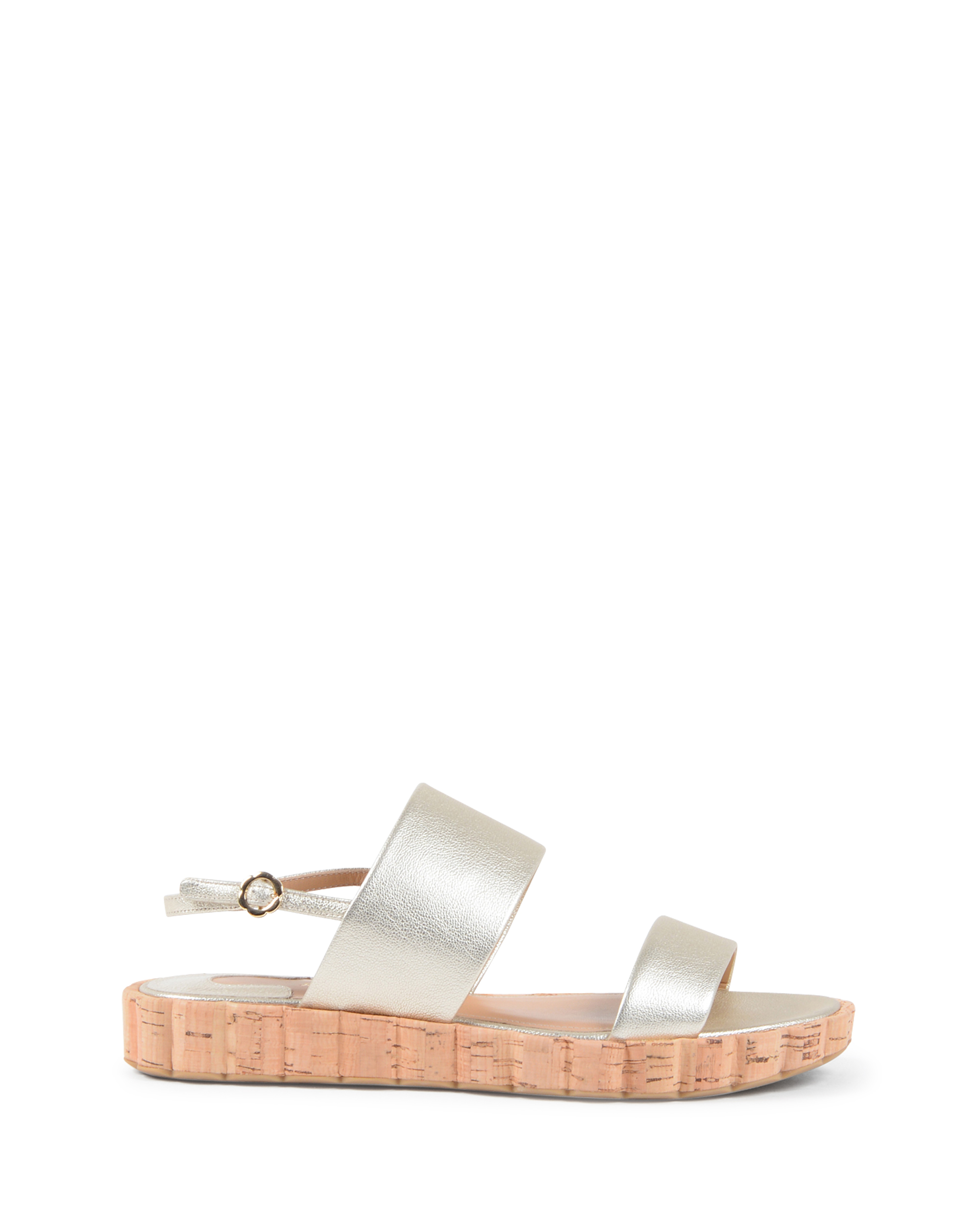 Salvatore Ferragamo Sandalia con plataforma para mujer Platino LUSIA