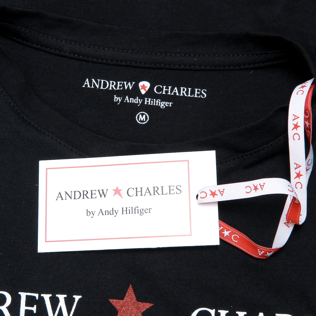 Camiseta Andrew Charles para mujer, manga corta, cuello redondo, color negro TARANA