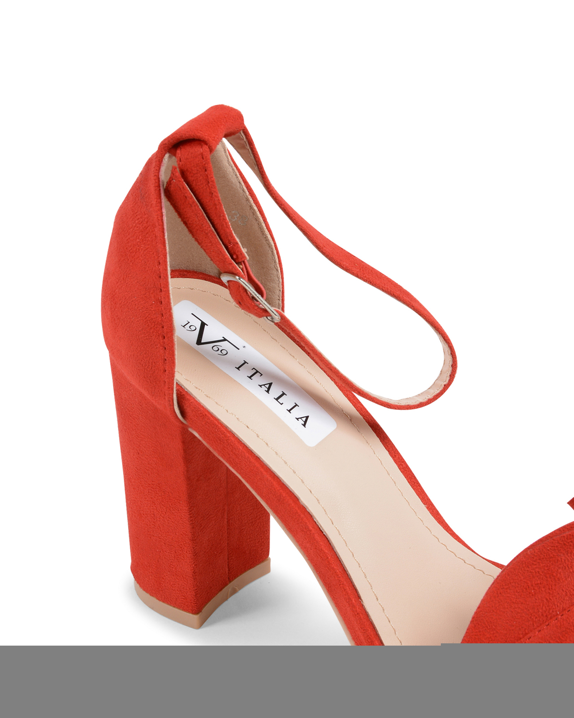 19V69 Italia Sandalia con tira al tobillo para mujer, color rojo V162 ROJO