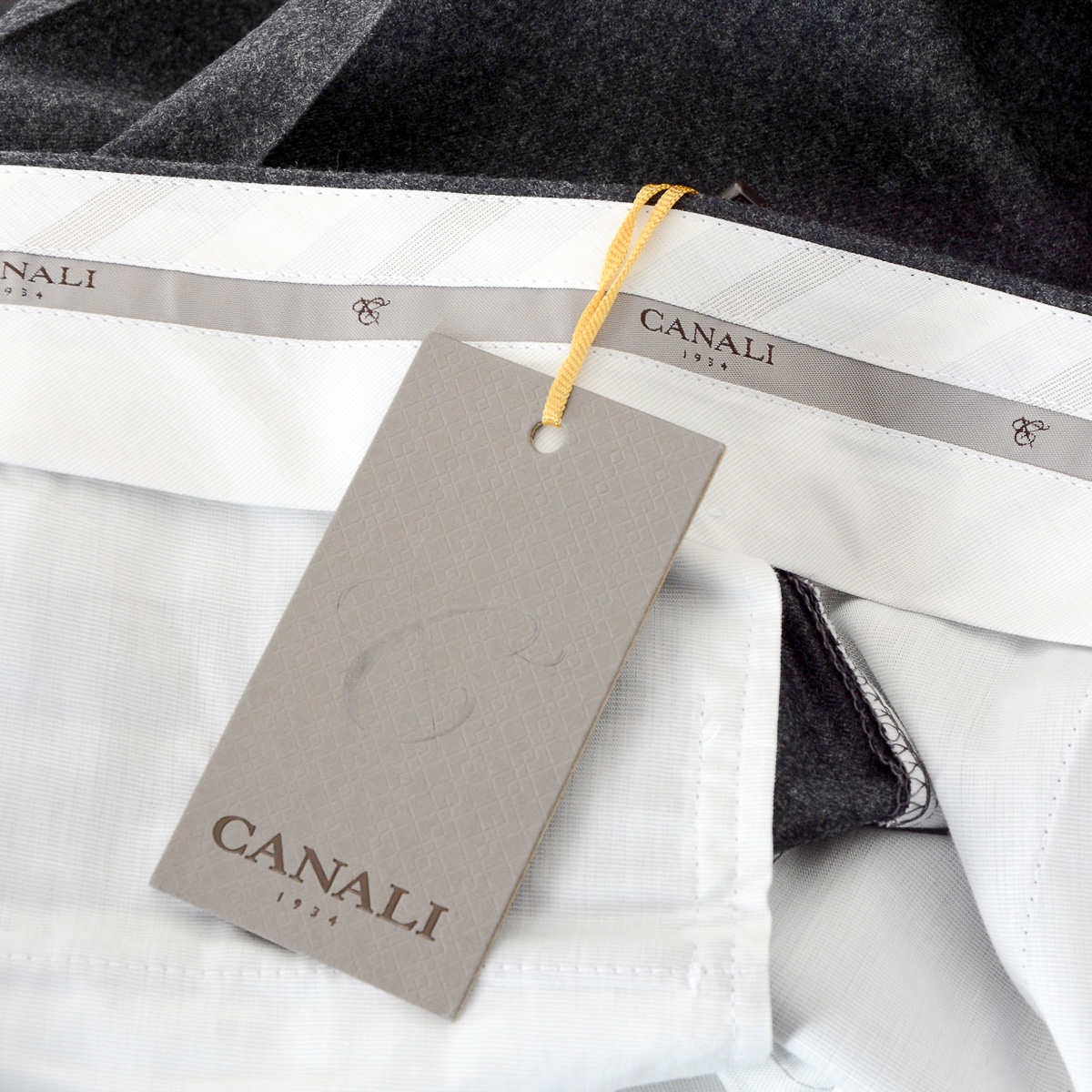 Canali Mens Pants Dark Grey
