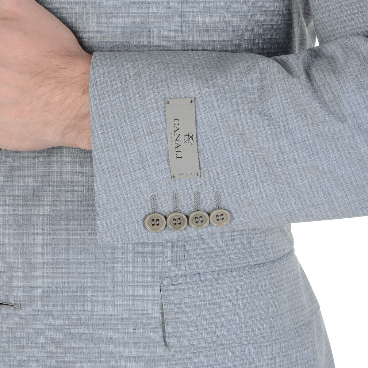 Canali Mens Suit Long Sleeves Light Grey