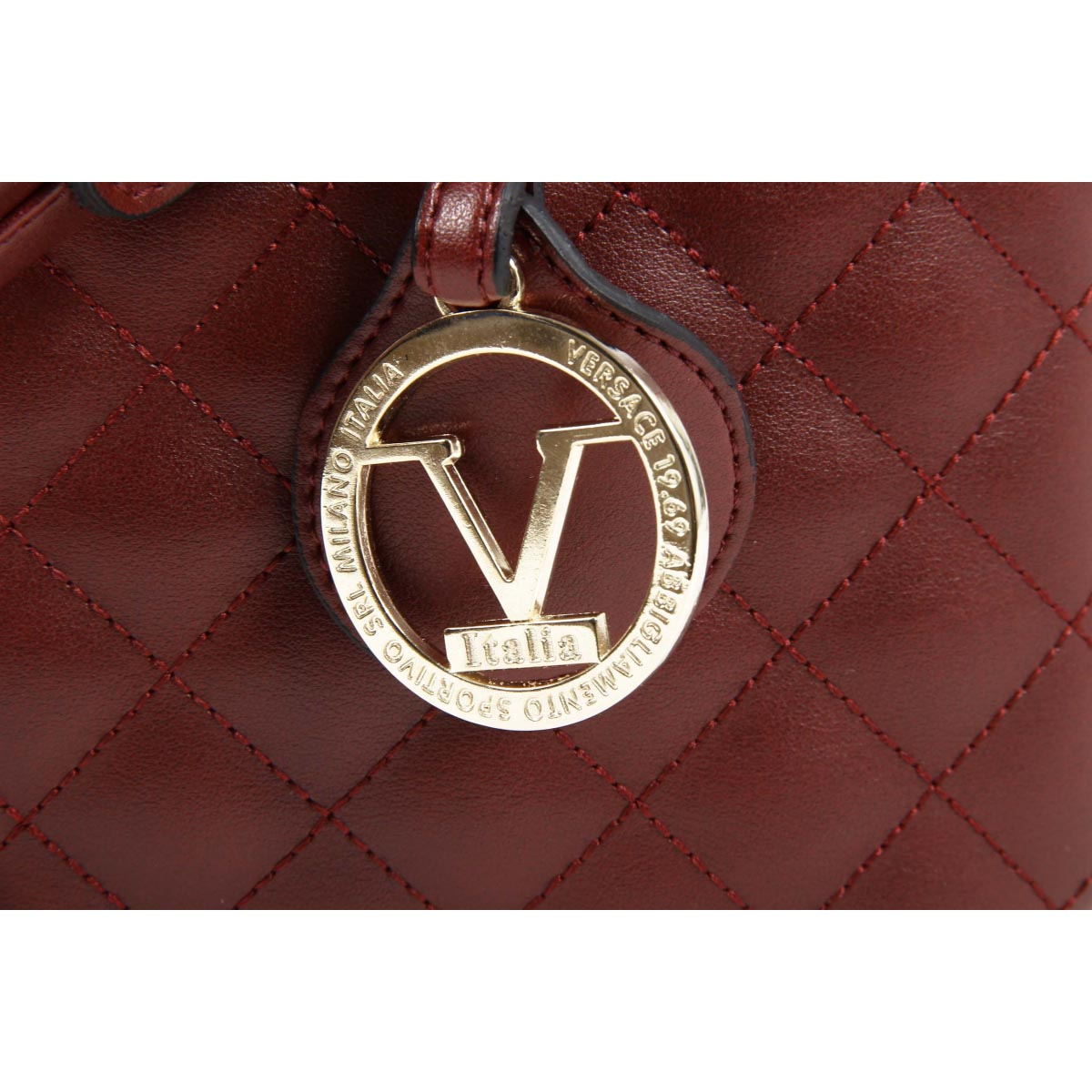 Bolso de mano para mujer V 1969 Italia VE03 ROJO CLARET