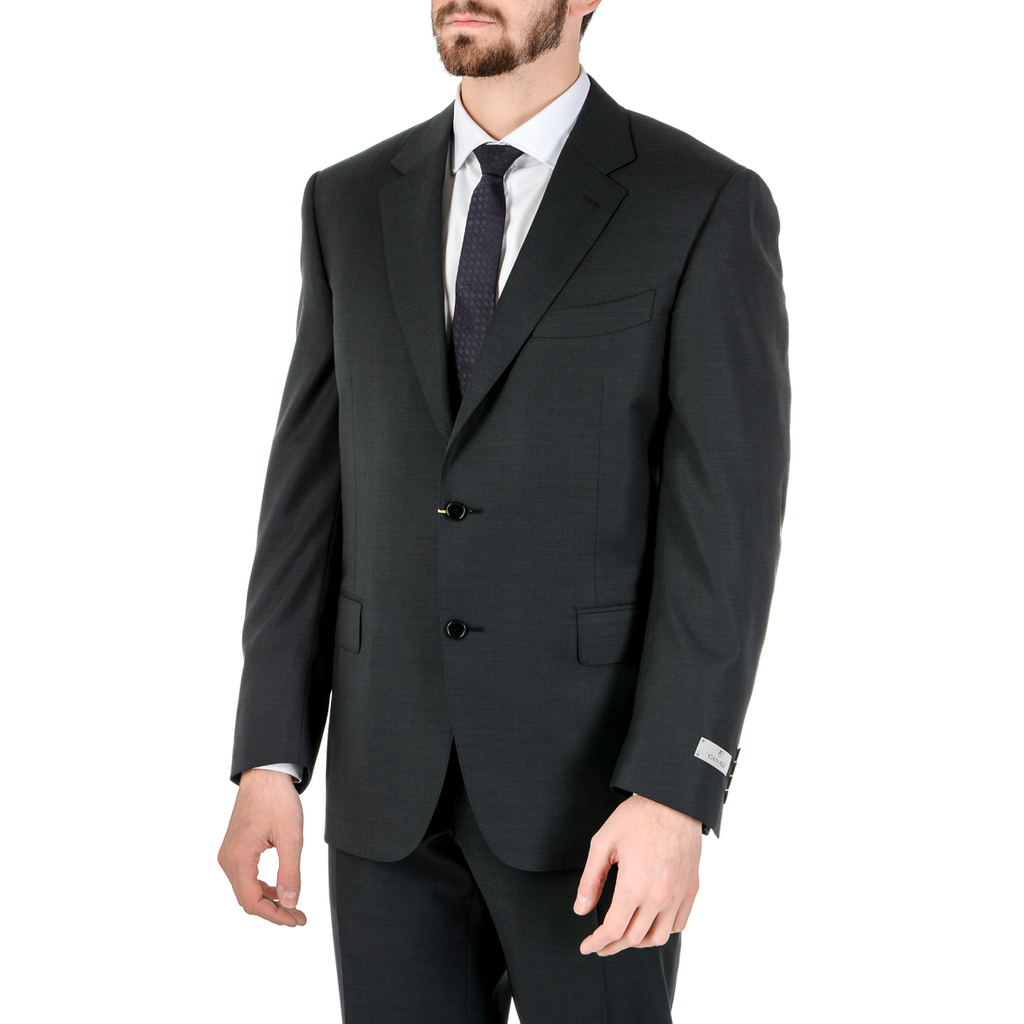 Canali Mens Suit Long Sleeves Black