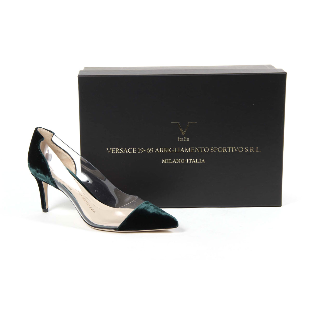 Zapatos de salón para mujer V 1969 Italia 3105124 VELLUTO 301 VERDE