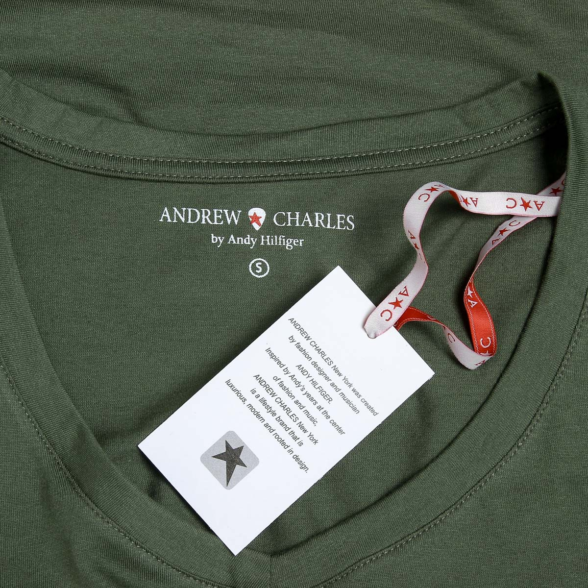 Camiseta Andrew Charles para mujer, manga corta, cuello en V, verde TAPIWA