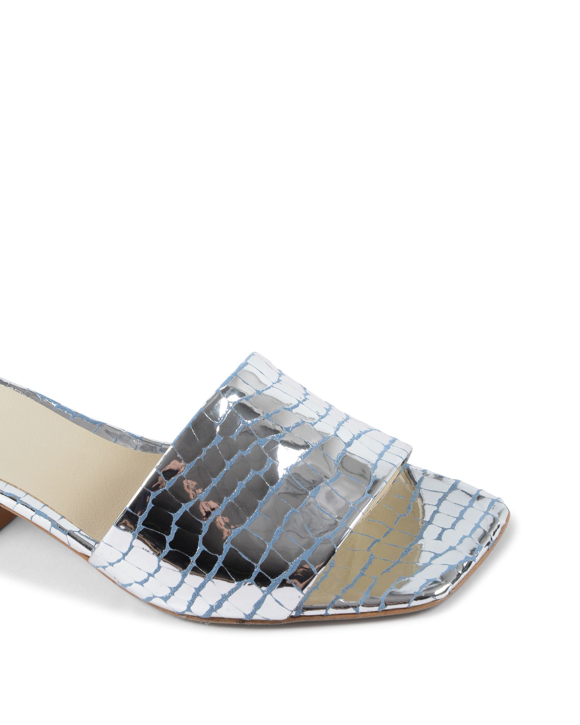 19V69 Italia Sandalia Mujer Plata NEPER PITONE CELESTE ARGENTO