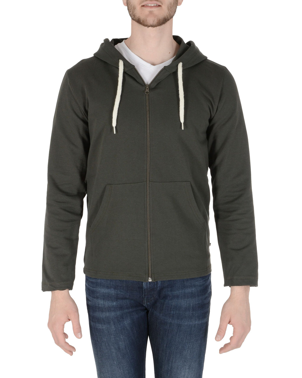 Sudadera con capucha 19V69 Italia para hombre verde oscuro THOMAS DARK GREEN