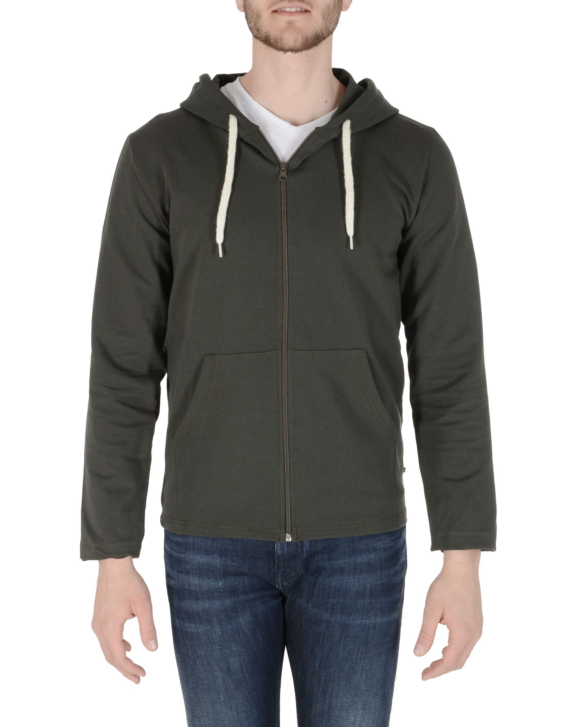 Sudadera con capucha 19V69 Italia para hombre verde oscuro THOMAS DARK GREEN