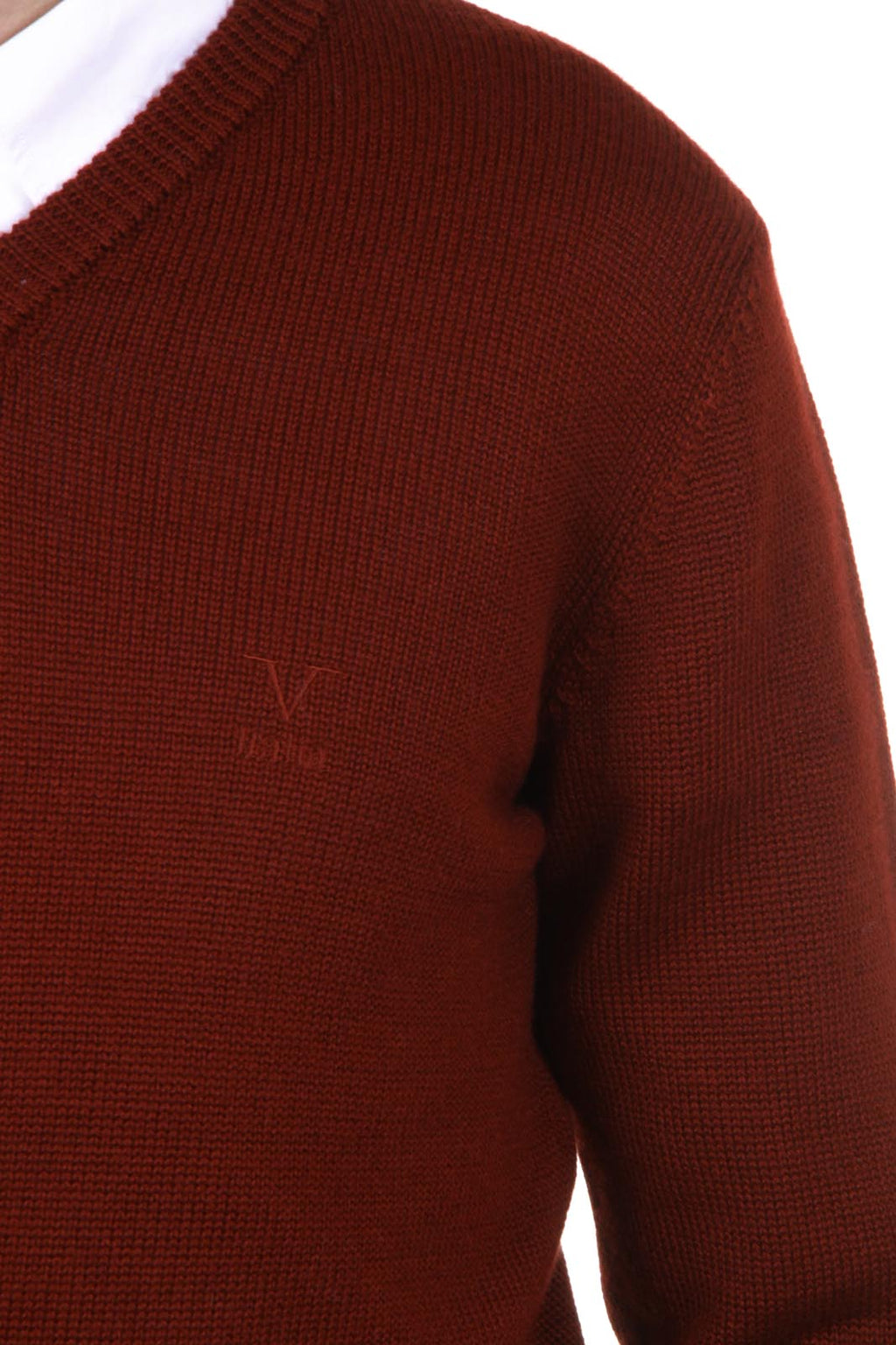 V 1969 Italia Jersey con cuello de pico para hombre 9803 SCOLLO V BORDEAUX