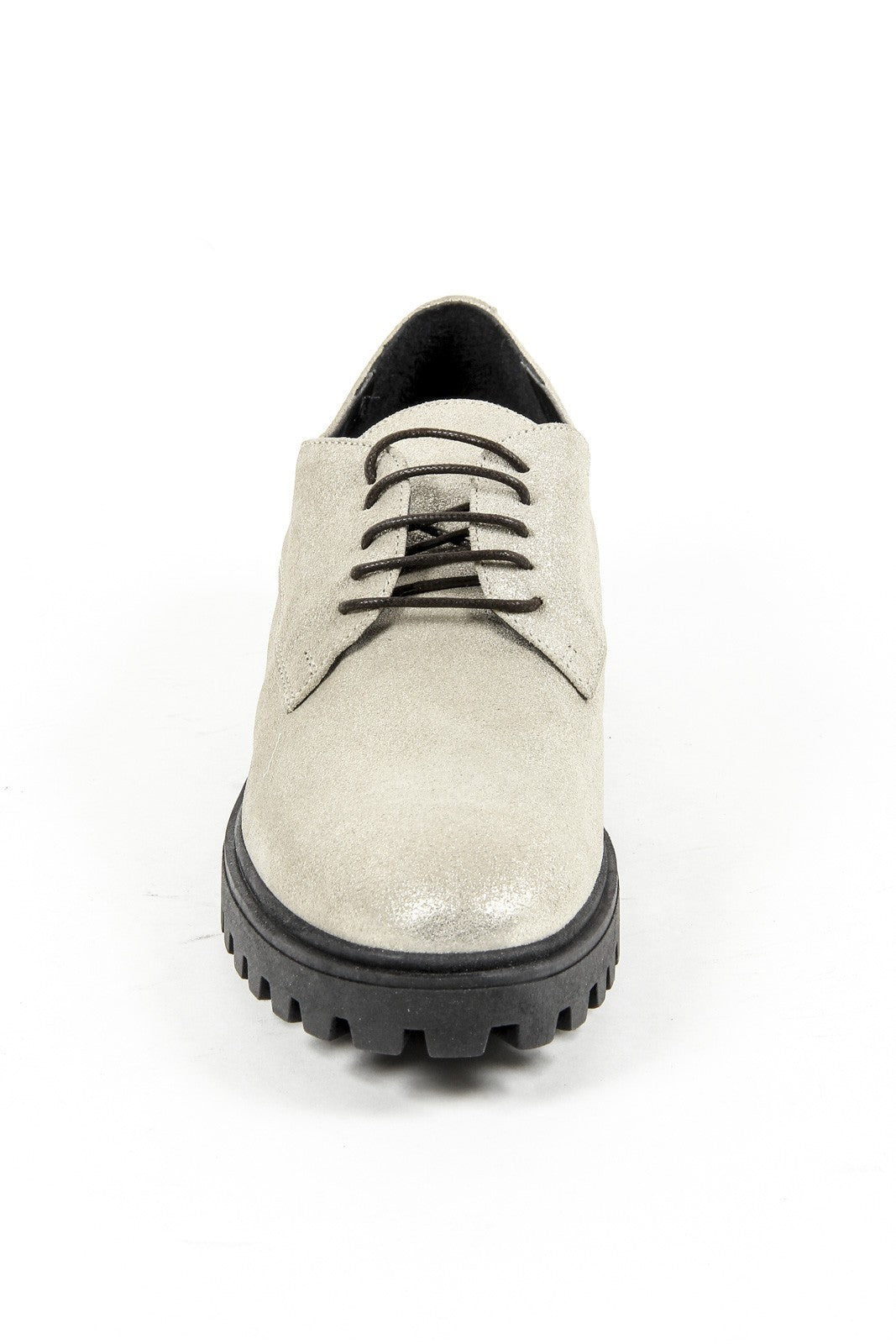 Zapato con cordones para mujer V 1969 Italia C01 LAMINATO ARGENTO