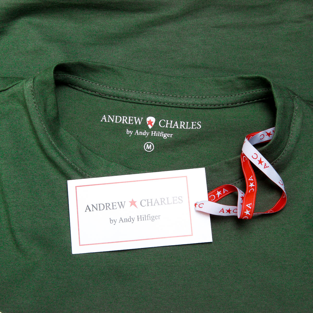Camiseta Andrew Charles para mujer, manga corta, cuello redondo, verde TARANA