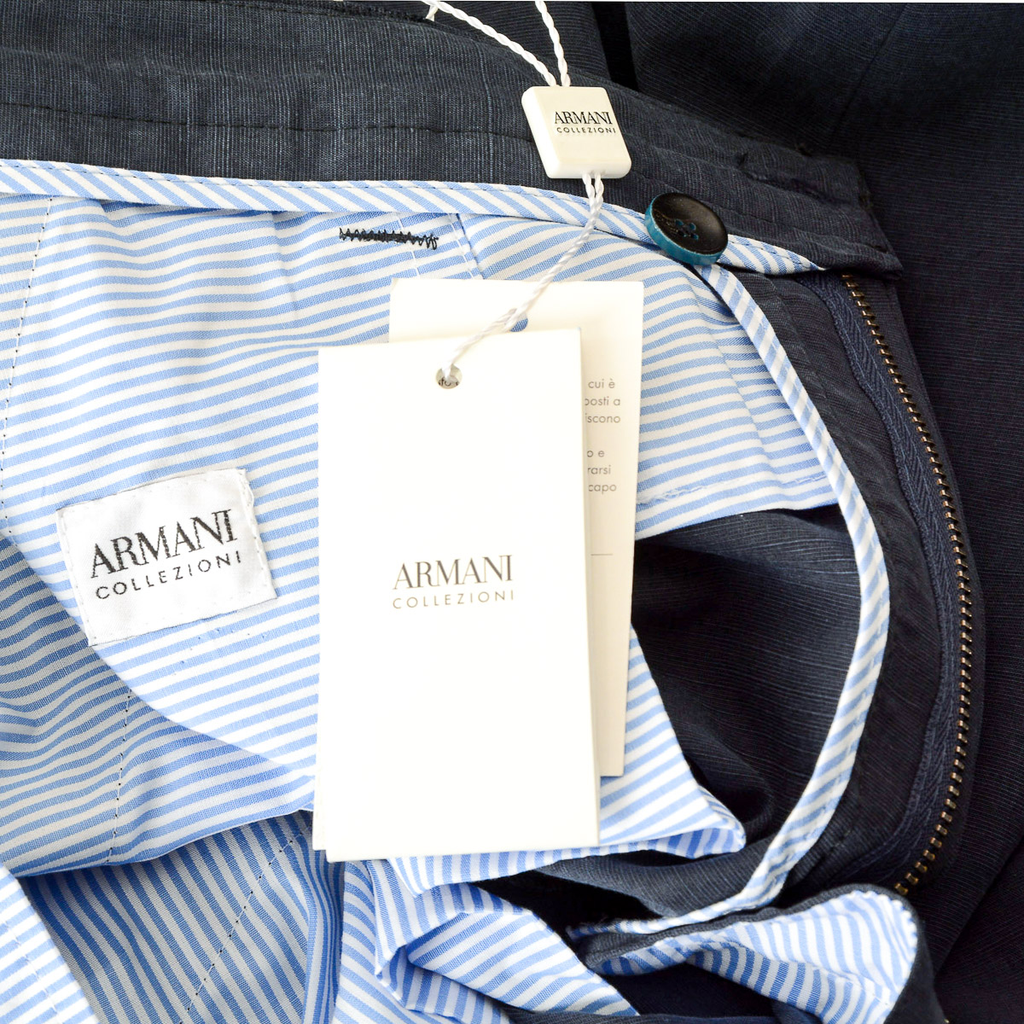 Armani Collezioni Mens Pants Dark Blue
