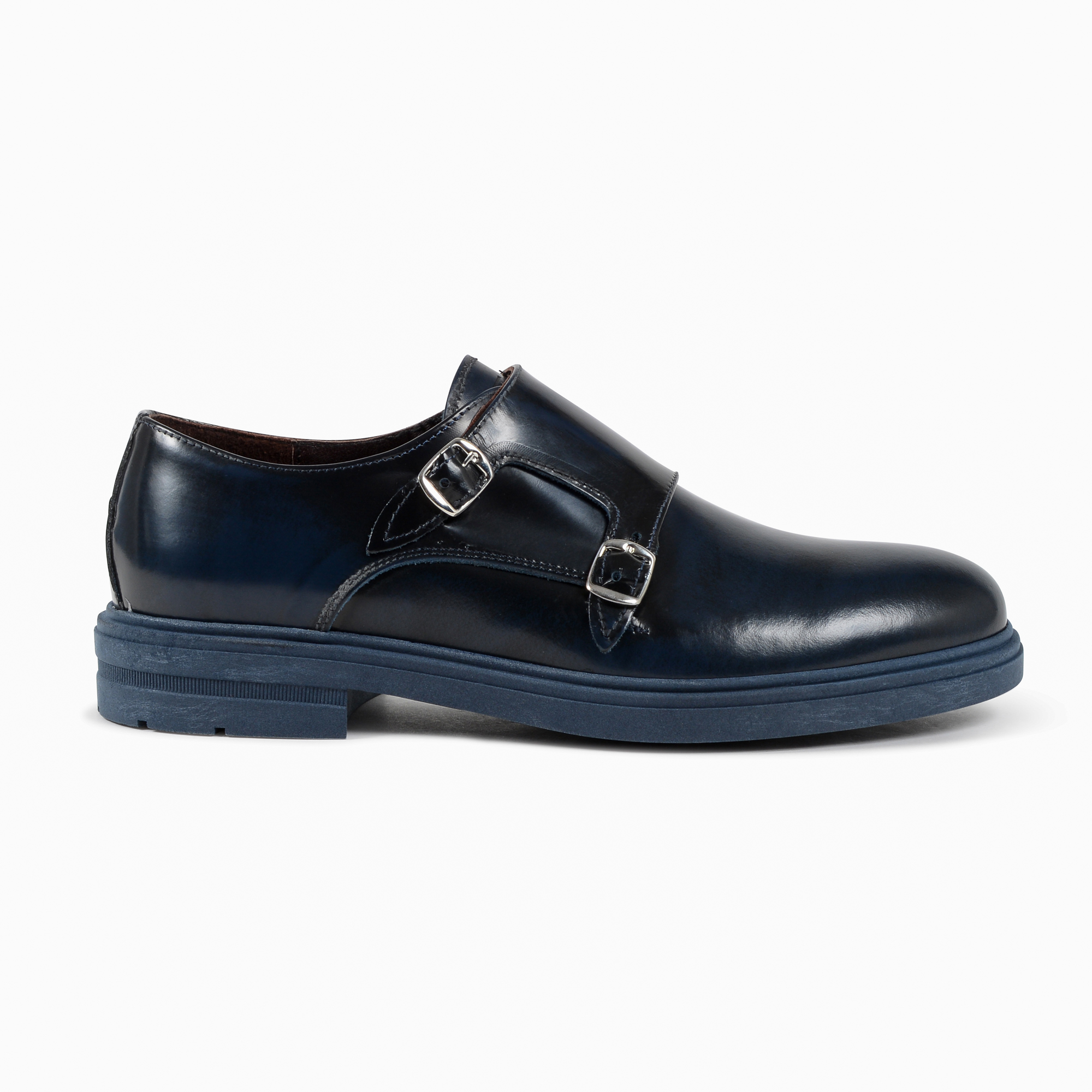 19V69 Italia Zapato de doble hebilla para hombre Azul 1210 P ABRASIVATO AZUL