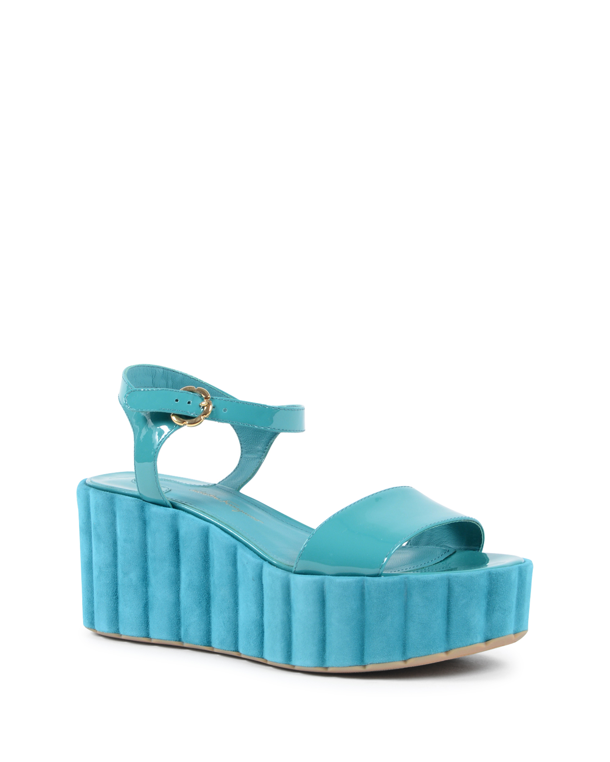 Salvatore Ferragamo Sandalia con Cuña Mujer Azul Claro TROPEA
