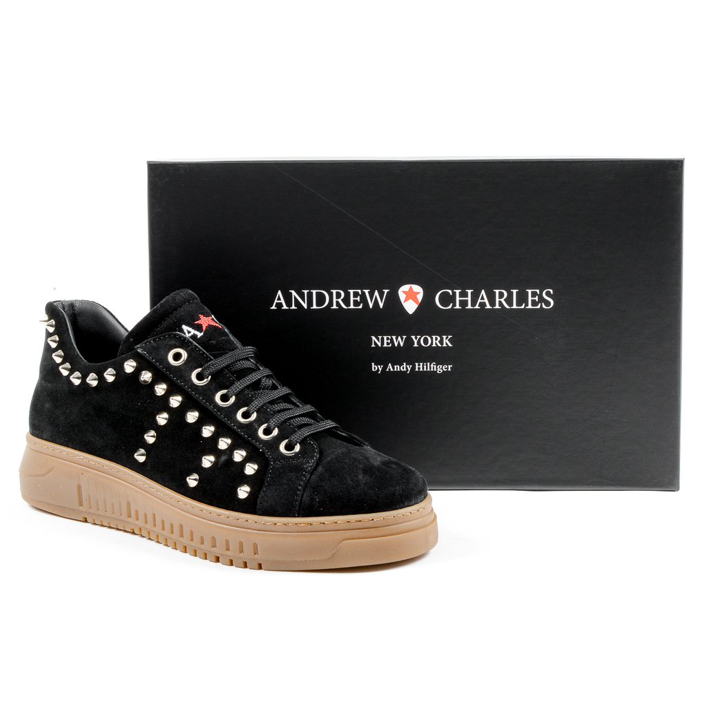 Zapatillas deportivas Andrew Charles para hombre, color negro, talla LIL