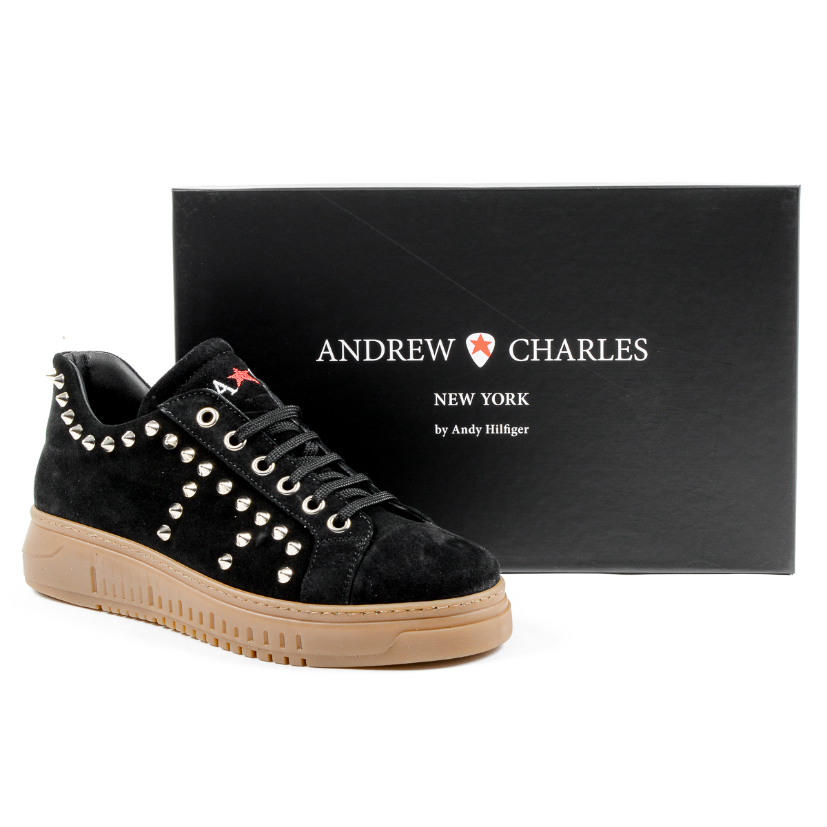 Zapatillas deportivas Andrew Charles para hombre, color negro, talla LIL
