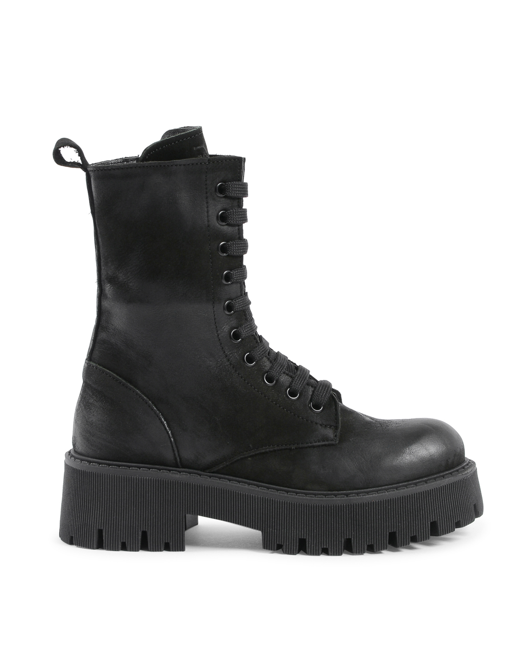 19V69 Italia Womens Short Boot Black 10-V NABUK NERO