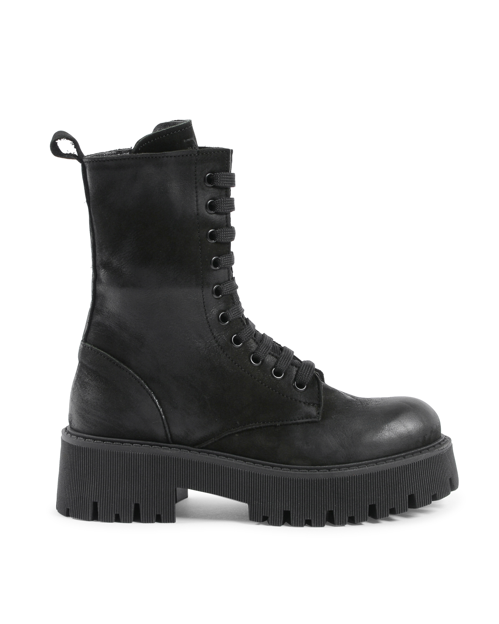 19V69 Italia Womens Short Boot Black 10-V NABUK NERO