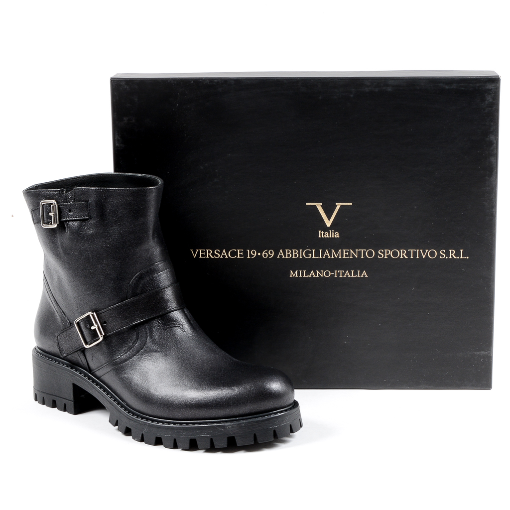 V 1969 Italia Bota corta para mujer negra AMALFI