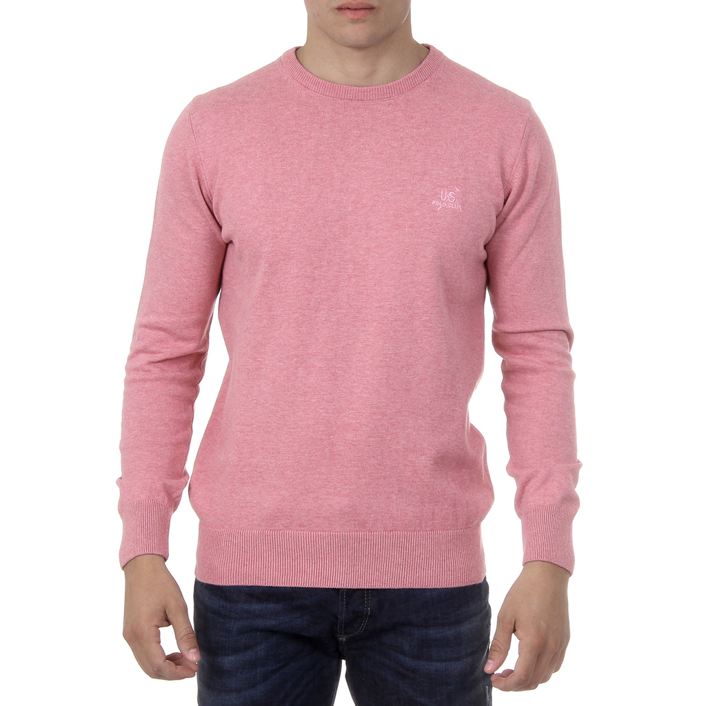 Suéter de hombre Ufford & Suffolk Polo Club de manga larga y cuello redondo PULLRUS100 ROSA