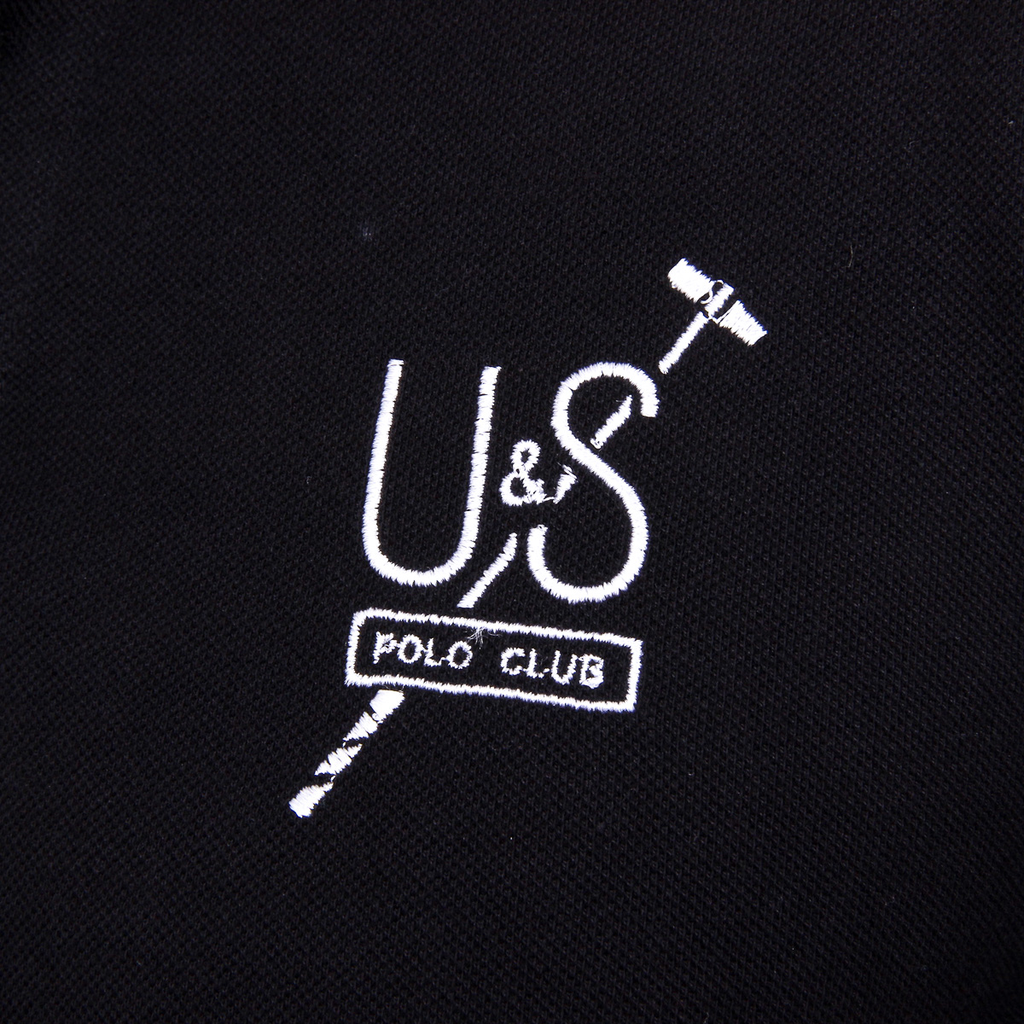 Polo Ufford & Suffolk Polo Club para hombre, manga corta, US026, negro
