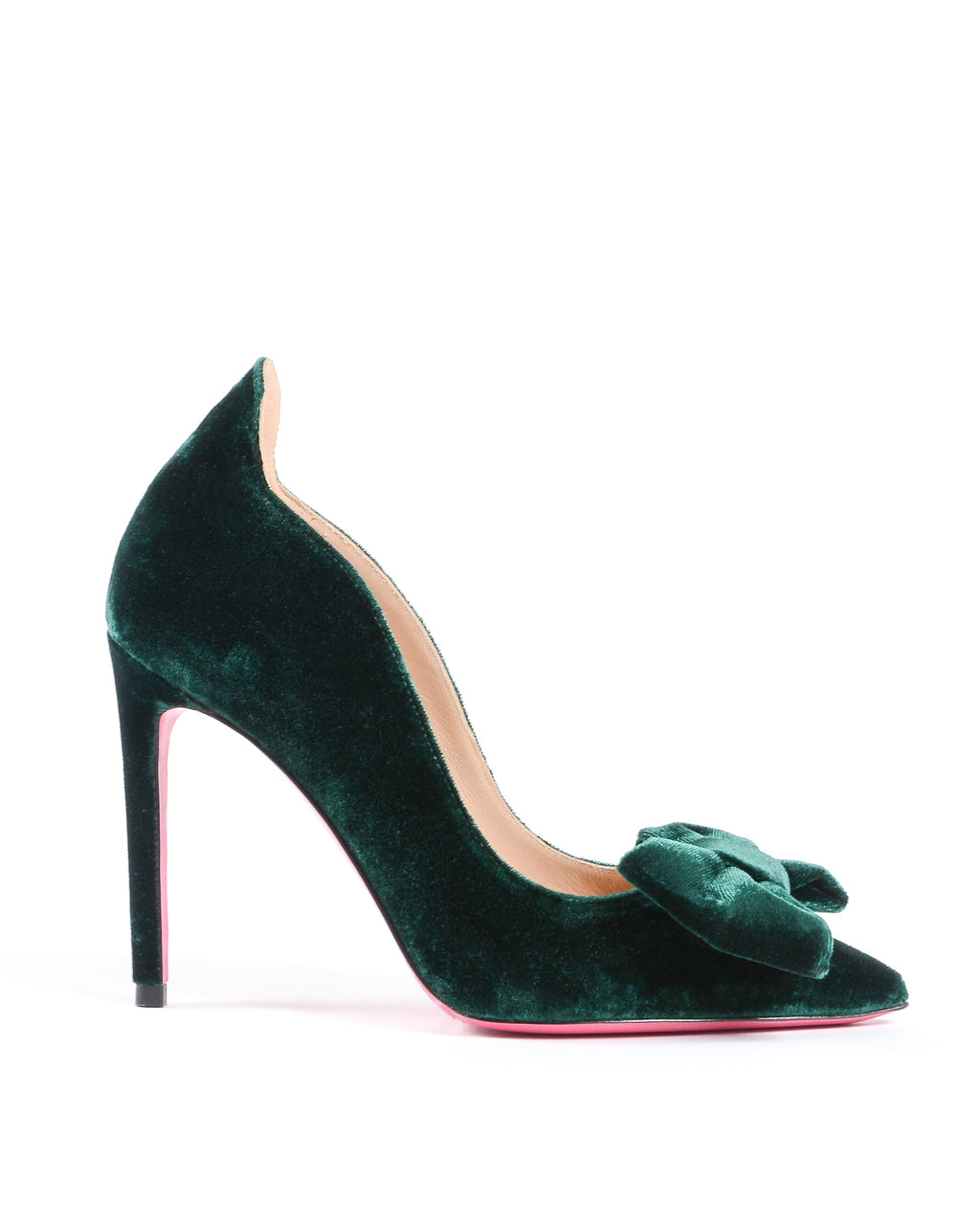 Zapatos de salón con lazo de terciopelo para mujer - Verde