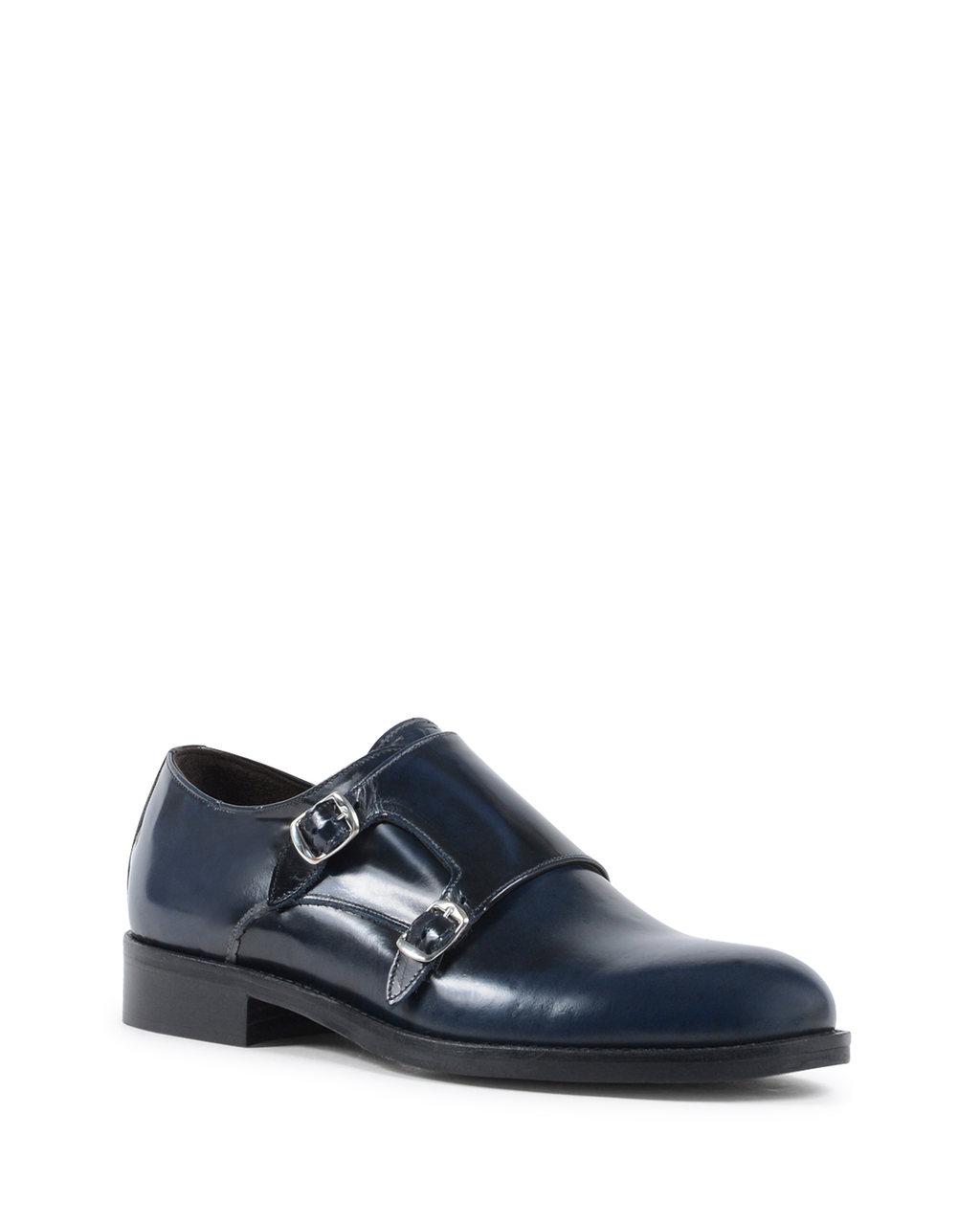 19V69 Italia Zapato de hombre con doble hebilla azul 1210 MP ABRASIVATO BLUE