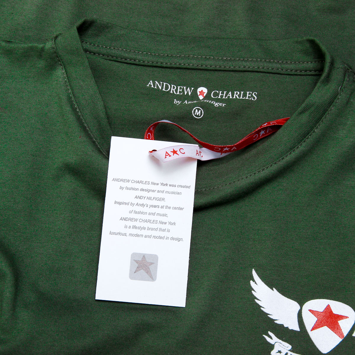 Camiseta Andrew Charles para mujer, manga corta, cuello redondo, verde TARANA