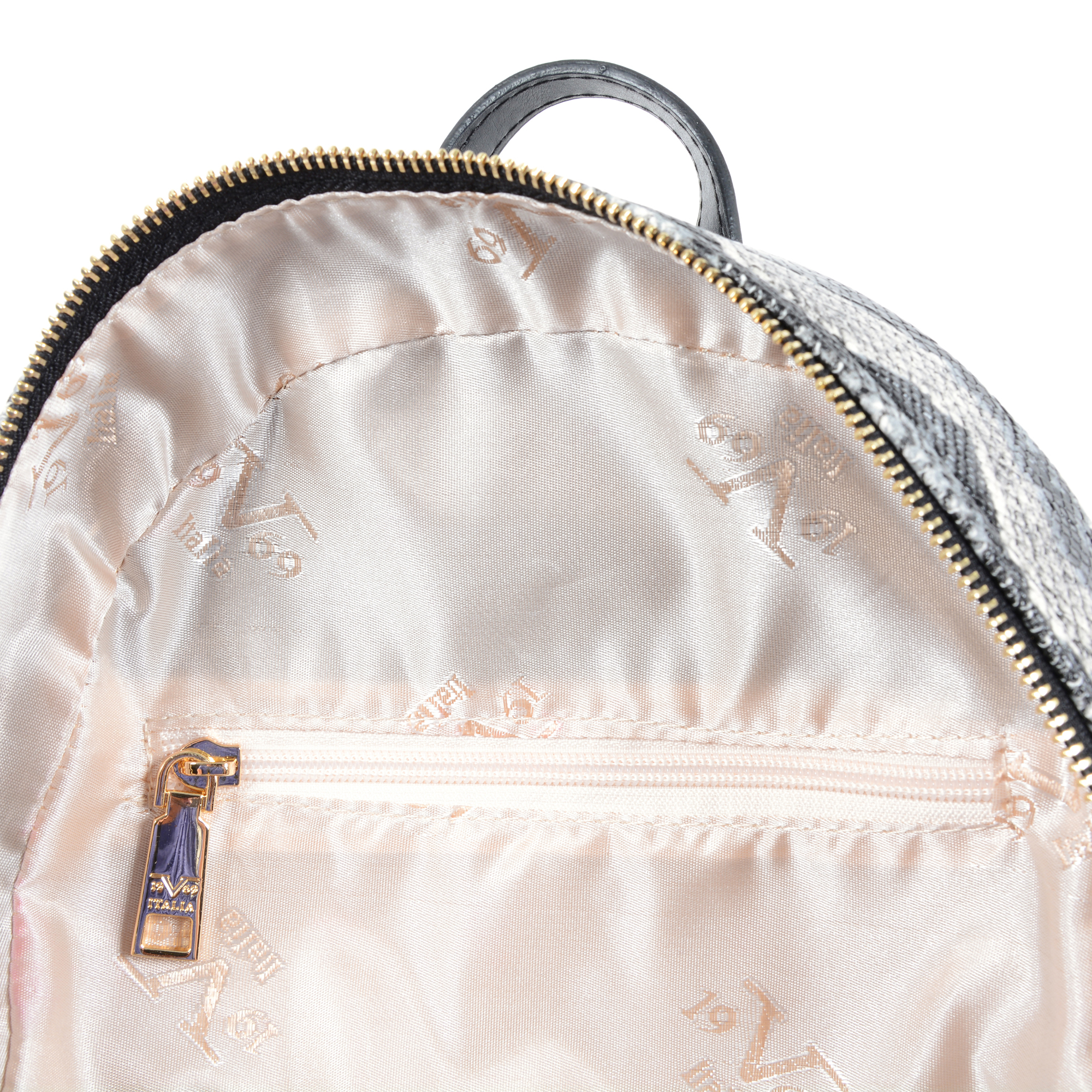 19V69 Italia Womens Backpack Multicolor 5007 PYTHON GREY BLACK
