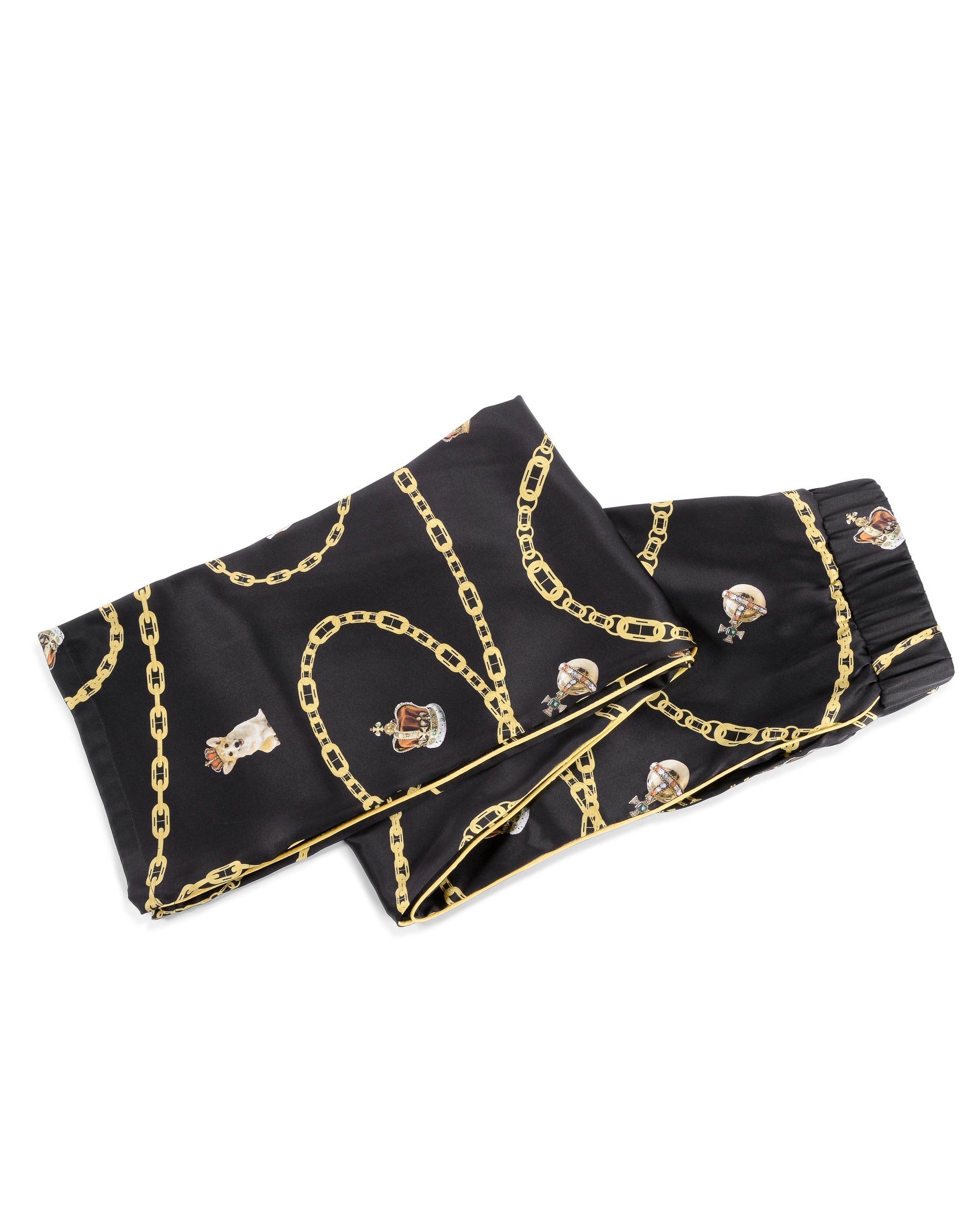 Pijama de seda Queen's Jubilee - Negro