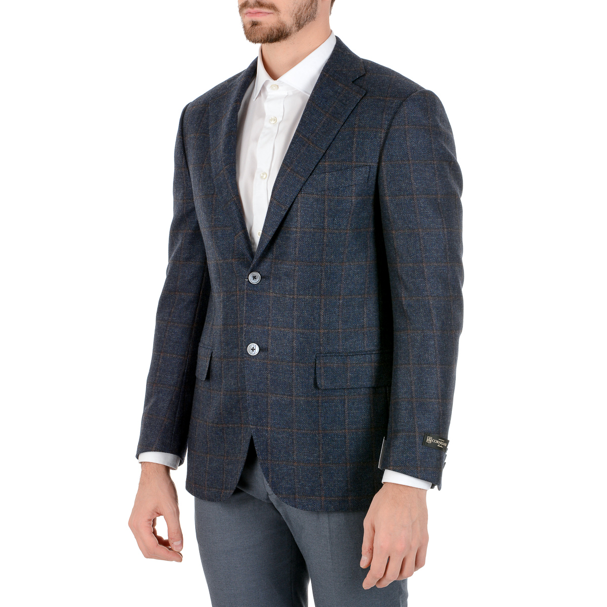 Corneliani Mens Jacket Long Sleeves Dark Blue