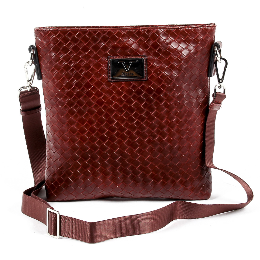 Bolso de hombro para hombre V 1969 Italia, color rojo oscuro ROD