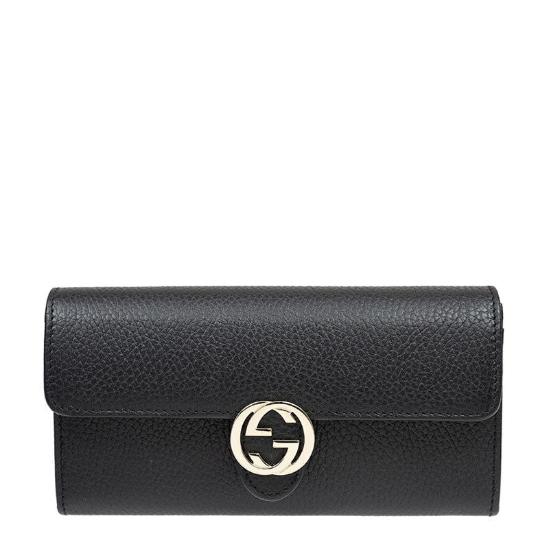 Cartera Gucci de piel entrelazada negra