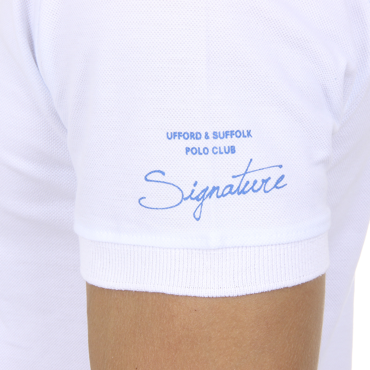 Polo Ufford & Suffolk Polo Club para hombre, manga corta, US026, blanco