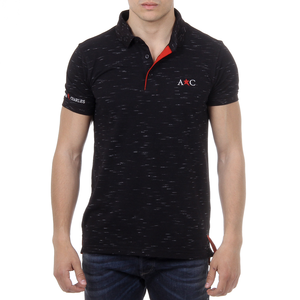 Andrew Charles Mens Polo Short Sleeves Black RYAN