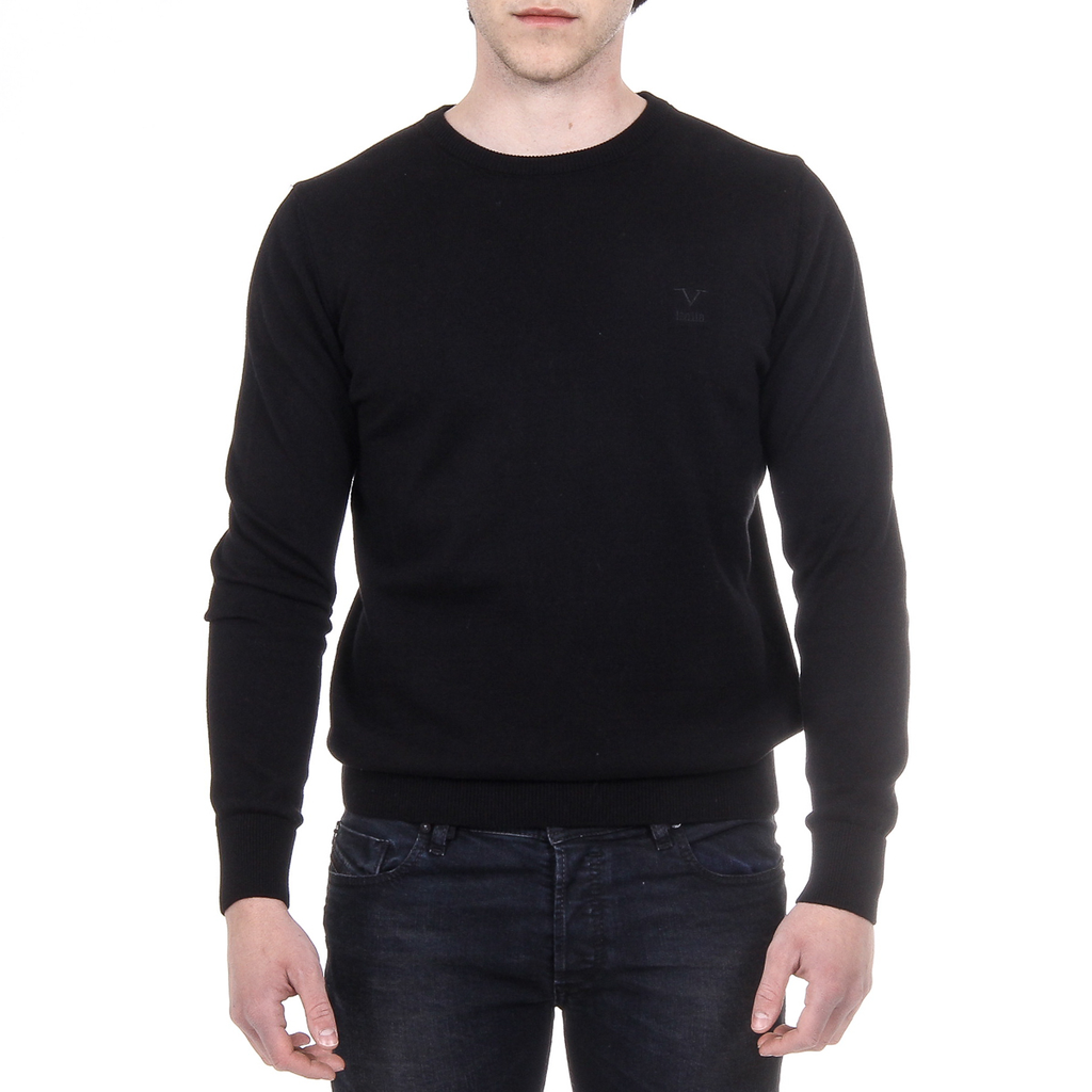 Suéter V 1969 Italia para hombre, manga larga, cuello redondo