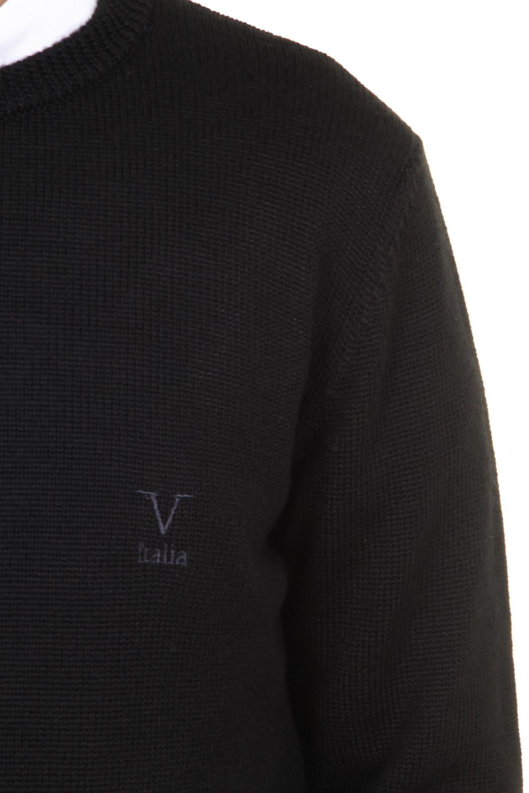 Suéter de cuello redondo para hombre V 1969 Italia 9802 GIROCOLLO NERO