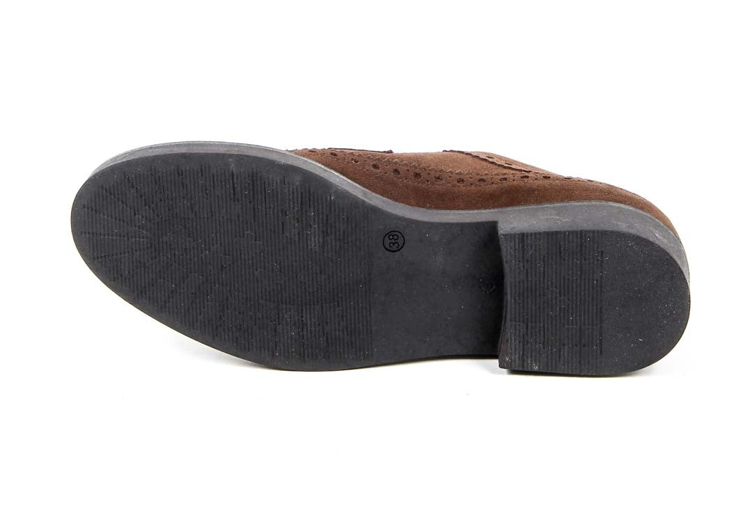 V 1969 Italia Zapato Brogue para Mujer B1670 TERCIOPELO MARRÓN
