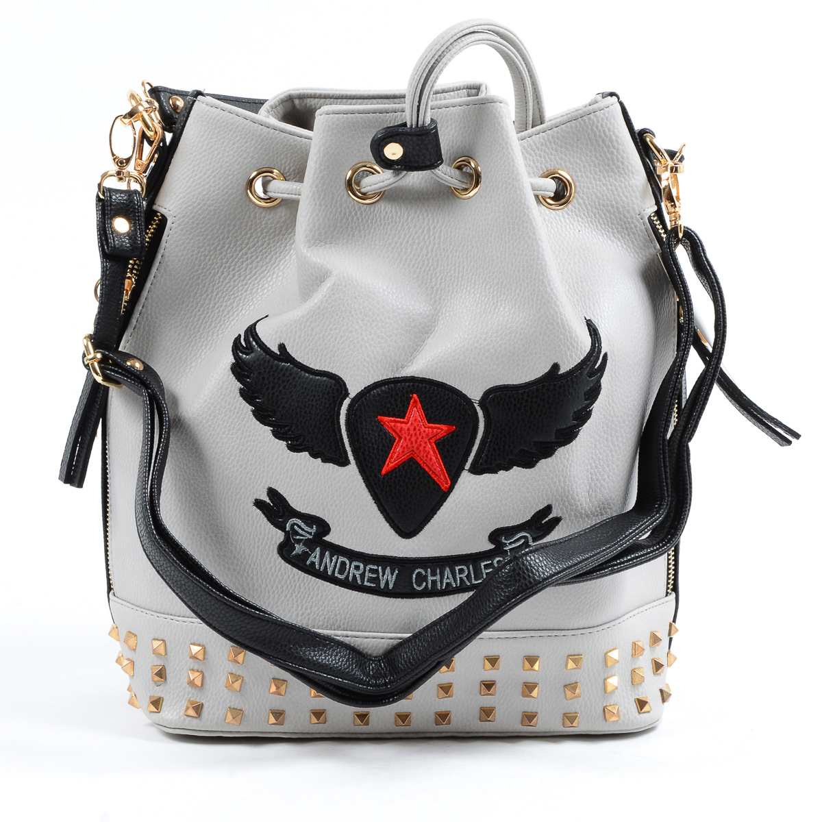 Bolso de mano Andrew Charles para mujer, gris claro, REBECCA