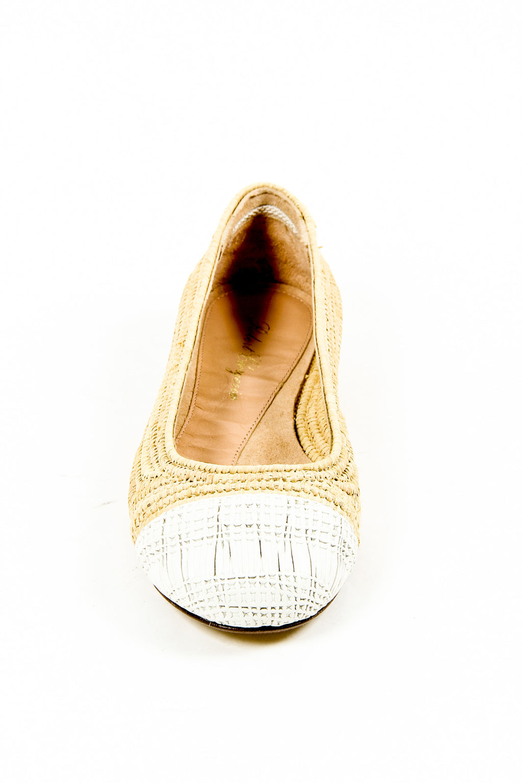 Bailarina de mujer Robert Clergerie Paris GINO TRAME BLANC PAILLE NATURELLE D