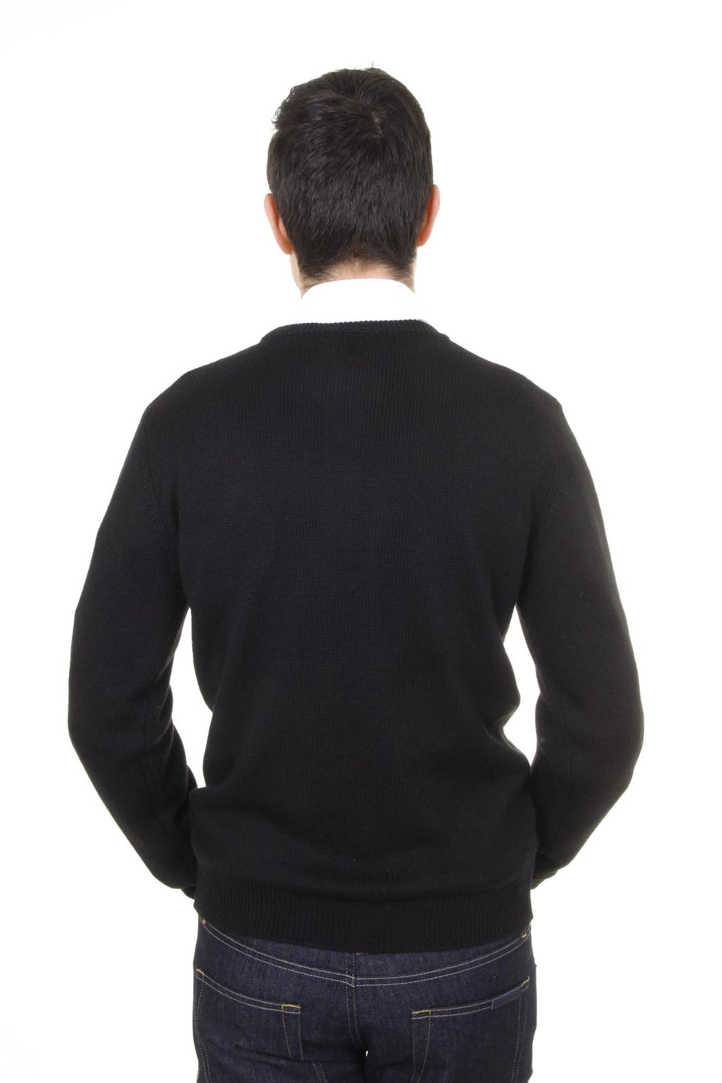 Suéter de cuello redondo para hombre V 1969 Italia 9802 GIROCOLLO NERO