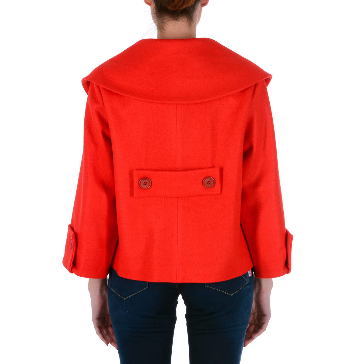 V 1969 Italia Chaqueta de mujer de manga larga roja LUCY