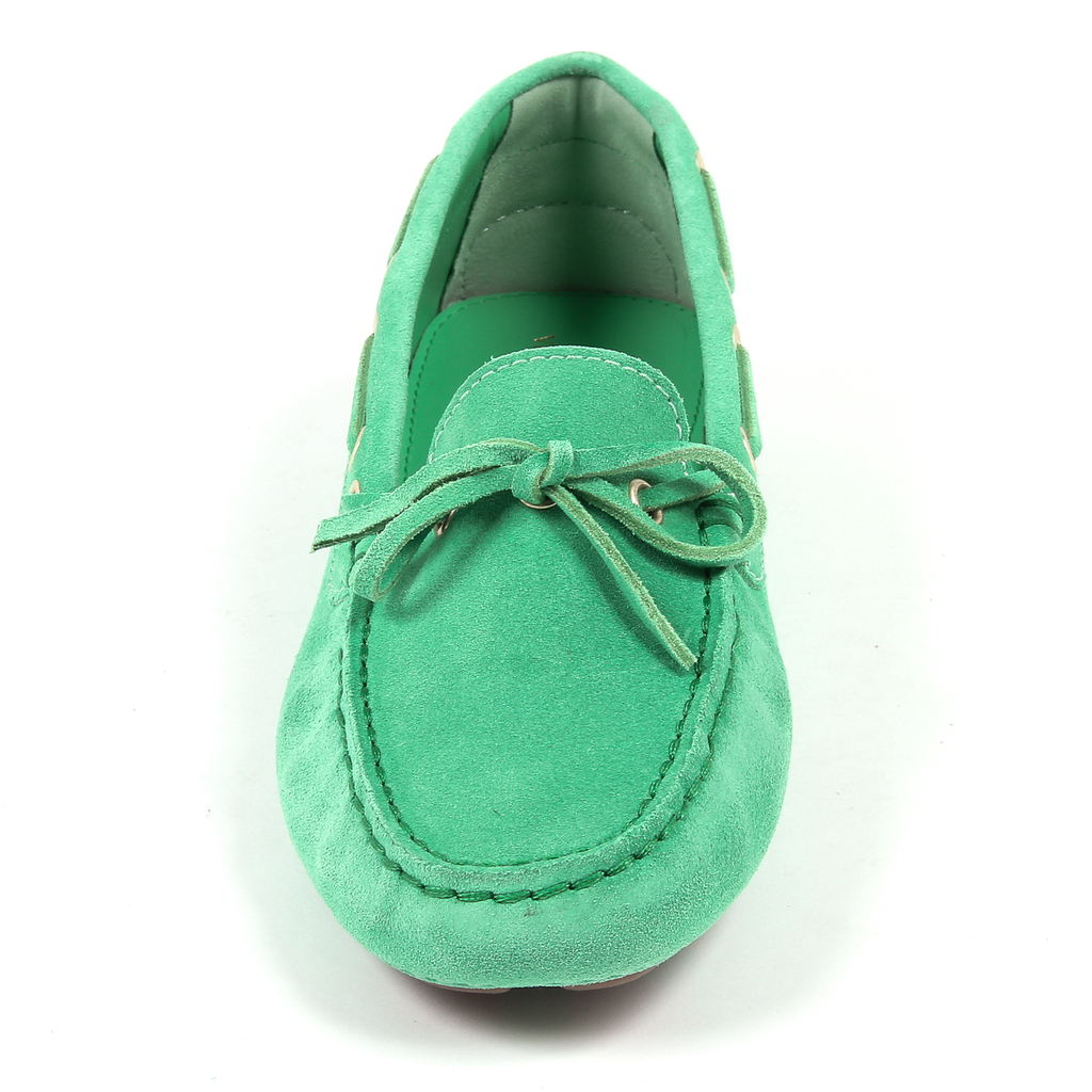 Mocasines V 1969 Italia para mujer, color verde PISA