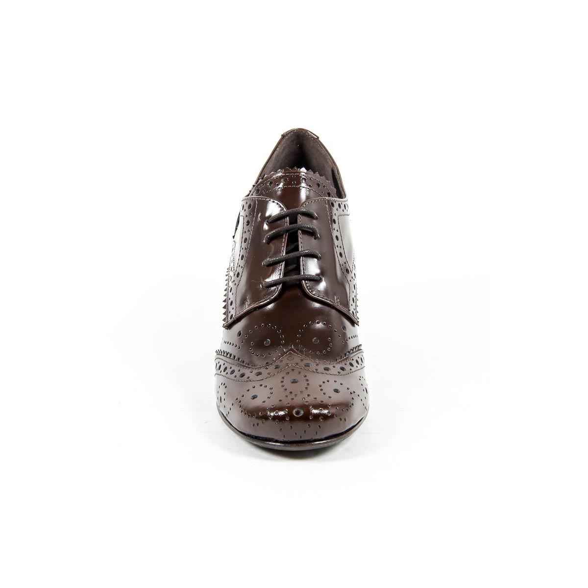 V 1969 Italia Zapato brogue de tacón para mujer B2460 AMALFI MORBIDO MARRÓN
