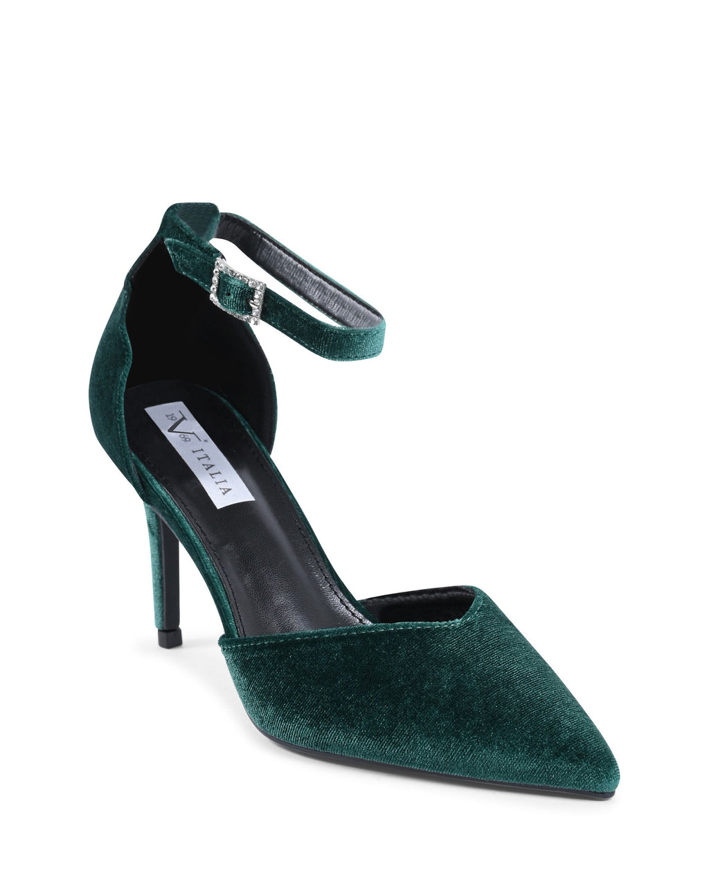 19V69 Italia - Zapatos de salón con tira al tobillo para mujer, color verde, F0110 VERDE